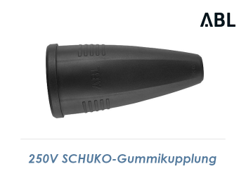 250V/16A Schutzkontakt Gummi-Kupplung schwarz (1 Stk.)