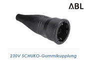 230V/16A Schutzkontakt Gummi-Kupplung schwarz (1 Stk.)