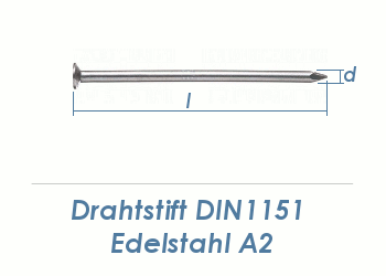 3,1 x 90mm Drahtstifte Edelstahl A2 (100g = ca. 19Stk.)