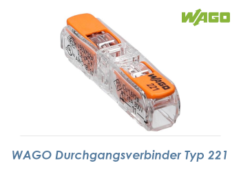 2-polige WAGO Durchgangsverbinder 0,2 - 4mm2  (1 Stk.)