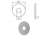 4,3 x 15 x 1,25mm Kotflügelscheiben Stahl verzinkt...