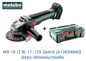 Metabo Akku-Winkelschleifer WB 18 LT BL11-125 Quick (1 Stk.)