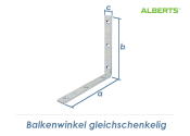 160 x 160 x 20mm Balkenwinkel gleichschenklig verzinkt (1 Stk.)