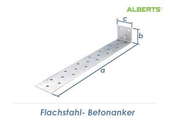 285 x 40 x 40mm Flachstahl-Betonanker verzinkt (1 Stk.)