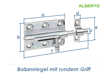 80 x 59mm Bolzenriegel mit rundem Griff verzinkt (1 Stk.)