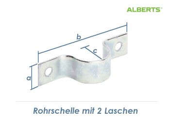 19mm (3/4") Rohrschelle mit beidseitigen Laschen (1 Stk.)