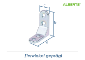 50 x 50 x 20mm Zierwinkel gepr&auml;gt verzinkt (1 Stk.)