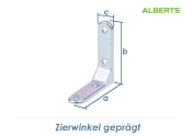 75 x 75 x 20mm Zierwinkel geprägt verzinkt (1 Stk.)