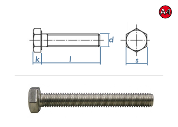 M6 x 25mm Sechskantschrauben DIN933 Vollgewinde Edelsta