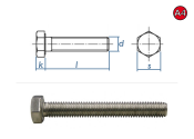 M8 x 30mm Sechskantschrauben DIN933 Vollgewinde Edelstahl A4 (10 Stk.)