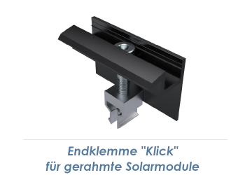 35mm Endklemme "Klick" Alu schwarz eloxiert, vormontiert (1 Stk.) //AUSL//