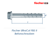 10 x 120mm Betonschrauben Ultra-Cut FBS II TX mit Sechskantkopf mit angeformter U-Scheibe (1 Stk.)