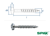 6 x 80mm SPAX Universalschraube T-STAR plus Pan Head TG Stahl Wirox-silber (1 Stk.)