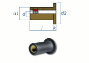 M5 x 16,1mm EPDM-Blindnietmuttern (1 Stk.)