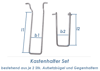 Kastenhalter Set für Doppelstabgitter 6/5/6 + 8/6/8 (1 Stk.)