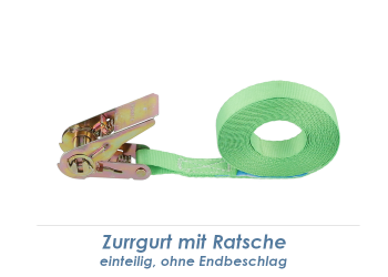 25 x 8000mm Zurrgurt mit Ratsche ohne Endbeschlag bis 1000kg (1 Stk.)