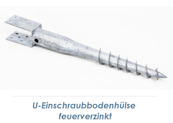 80 x 900mm U-Einschraubbodenhülse feuerverzinkt (1 Stk.)