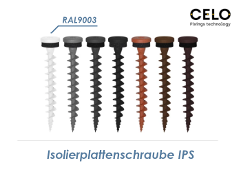 10 x 80mm Isolierplattenschraube IPS RAL9003 Signalweiß (1 Stk.)