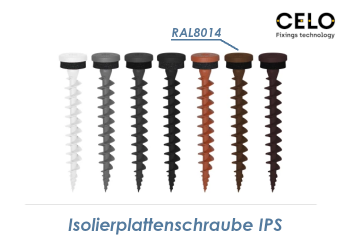10 x 80mm Isolierplattenschraube IPS RAL8014 Sepiabraun (1 Stk.)