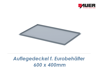 600 x 400mm Auflegedeckel Grau f. Eurobehälter (1 Stk.)