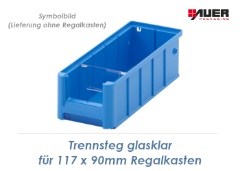 Trennsteg glasklar für 117 x 90mm Regalkasten (1 Stk.)