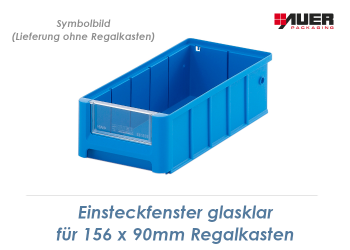 Einsteckfenster glasklar für 156 x 90mm Regalkasten (1 Stk.)