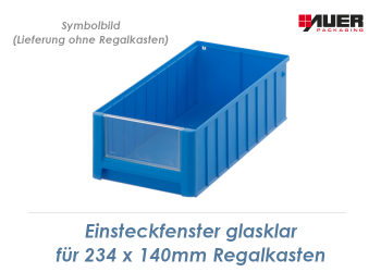 Einsteckfenster glasklar für 234 x 140mm Regalkasten (1 Stk.)