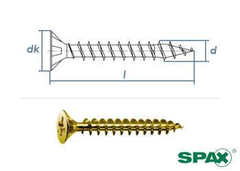 2,5 x 12mm SPAX Universalschraube PZ VG Stahl yellox-gelb (100 Stk.)