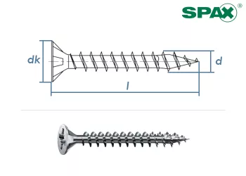 2,5 x 20mm SPAX Universalschrauben VG PZ Wirox (100 Stk.)