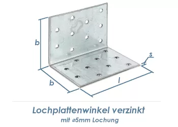 40 x 40 x 60mm Lochplattenwinkel verzinkt (1 Stk.)