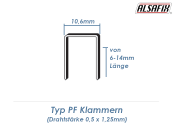 14mm Klammern Typ PF (1 Pkg. zu 3000 Stk.)