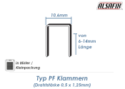 14mm Klammern Typ PF (1 Pkg. zu 1440 Stk.)