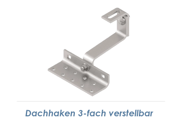 140 x 56 x 6mm Dachhaken 3-fach verstellbar Edelstahl A2 (1 Stk.)