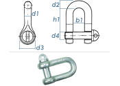 M16 Sch&auml;kel mit Kragenbolzen DIN 82101-A verzinkt (1 Stk.)