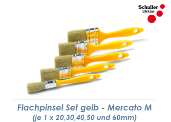 Flachpinsel Set gelb 20 - 60mm (1 Set zu 5 Stk.)