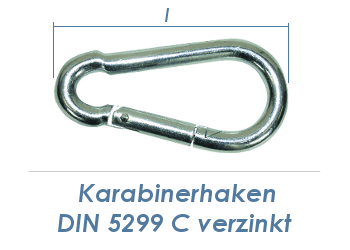 60 x 6mm Karabinerhaken DIN 5299-C verzinkt (1 Stk.)