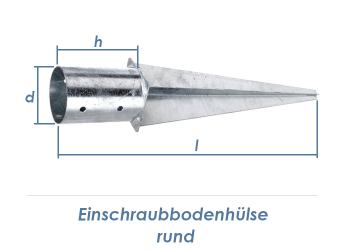 100 x 600mm Einschlagbodenhülse rund feuerverzinkt (1 Stk.)