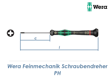 PH00 x 60mm Wera 118020 Feinmechanik Schraubendreher  (1 Stk.)