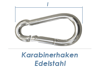 100 x 10mm Karabinerhaken Edelstahl A4 (1 Stk.)