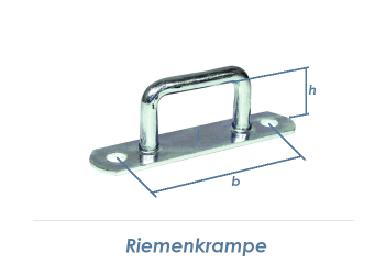 12mm Riemenkrampe klein mit gerader Platte verzinkt (1 Stk.)