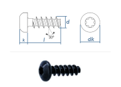 2,5 x 10mm Flachrundkopfschraube TX Stahl schwarz...