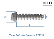 5 x 60mm Betonschrauben BTS5 mit  Sechskantkopf (1 Stk.)