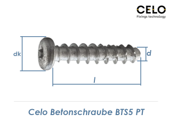 5 x 60mm Betonschrauben BTS5 TX mit Linsenkopf (1 Stk.)