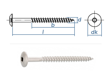 4,8 x 38mm Trespo Fassadenschrauben TX Edelstahl A2 (10 Stk.)