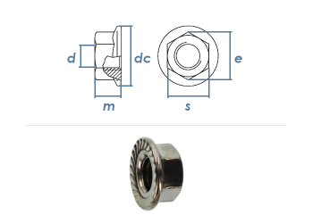 M8 Sechskantmutter m. Flansch ähnl. DIN6923 Stahl verzinkt FKL8 (10 Stk.)