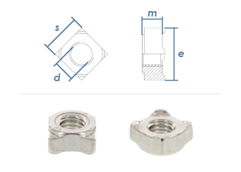 M12 Vierkant-Schweißmutter DIN928 Edelstahl A2 (1 Stk.)