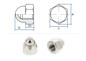 M6 Sicherungs-Hutmutter DIN986 Edelstahl A2 (10 Stk.)