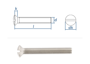 M6 x 30mm Linsensenkschraube DIN964 Edelstahl A2 (10 Stk.)
