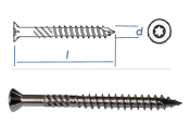 5 x 80mm Terrassen- / Holzbauschrauben Zierkopf Edelstahl C1 TX25  (10 Stk.)