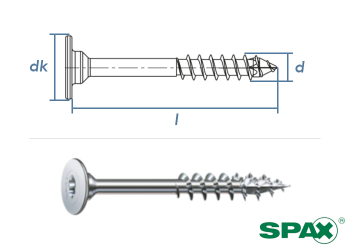 4 x 30mm SPAX Korpusverbinderschraube T-STAR plus vernickelt (10 Stk.)